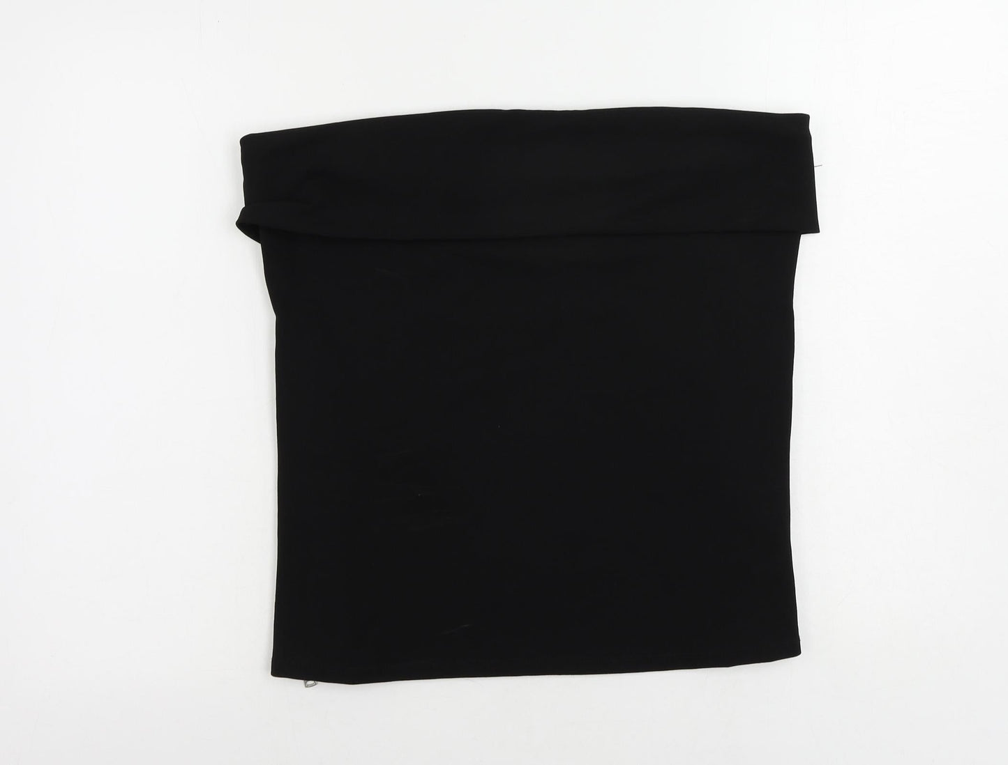 Zara Womens Black Polyester Basic Blouse Size 2XL Off the Shoulder - Strapless