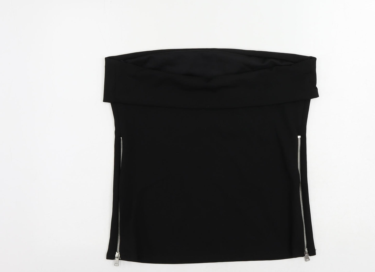 Zara Womens Black Polyester Basic Blouse Size 2XL Off the Shoulder - Strapless
