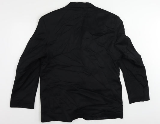 Classic Mens Black Polyester Jacket Suit Jacket Size 42 Regular