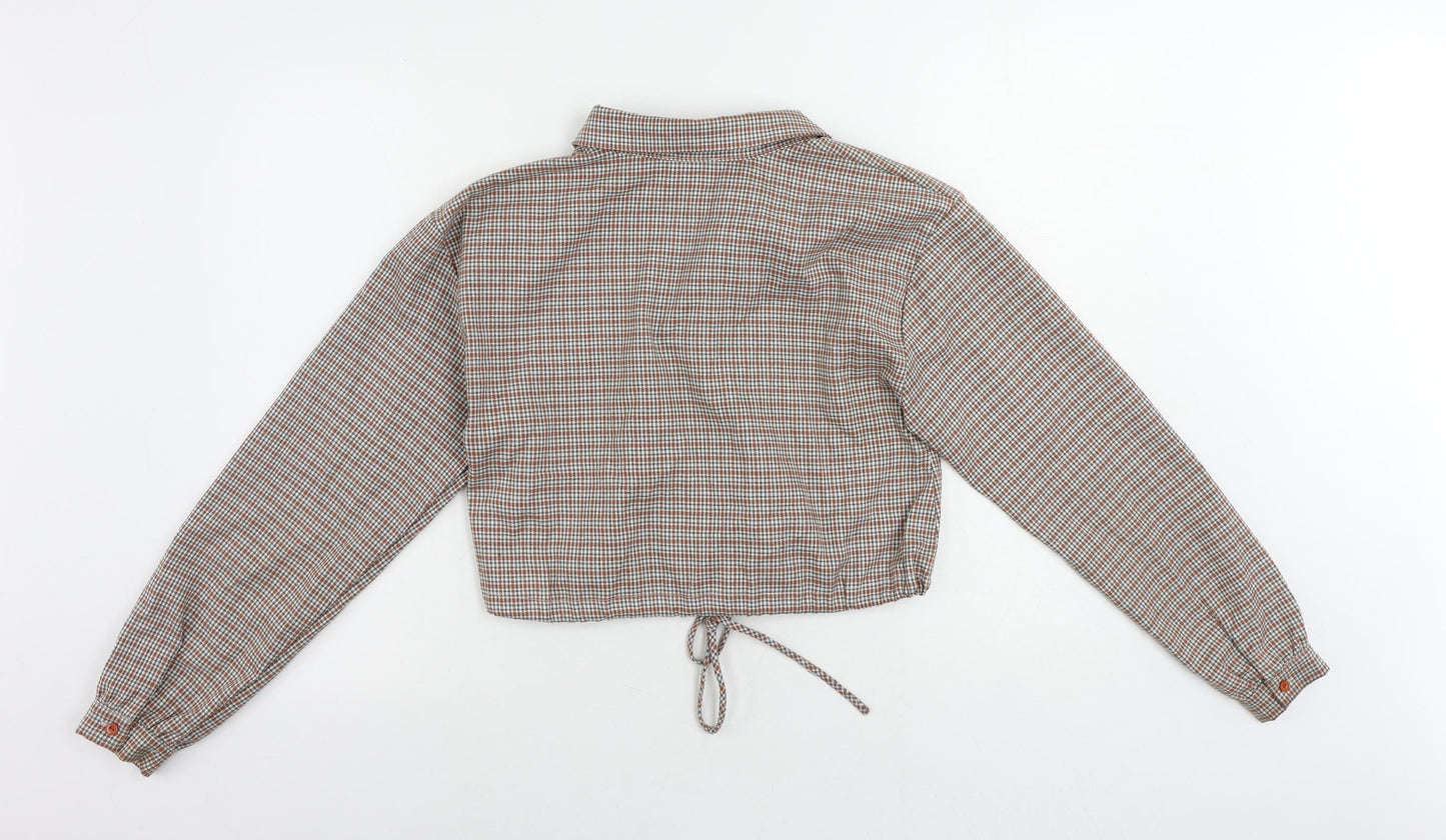 Emory Park Womens Multicoloured Plaid Jacket Size S Button - Lightweight