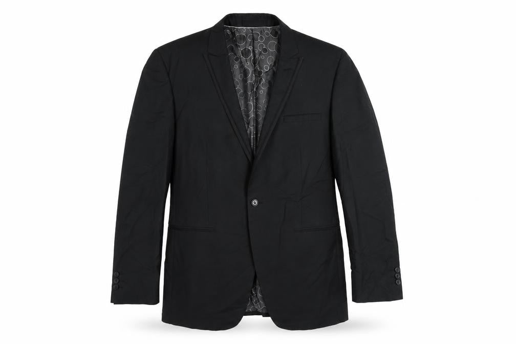 1860 Menswear Mens Black Polyester Jacket Suit Jacket Size 42 Regular