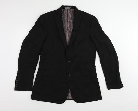 Marks and Spencer Mens Black Polyester Jacket Suit Jacket Size 40 Regular
