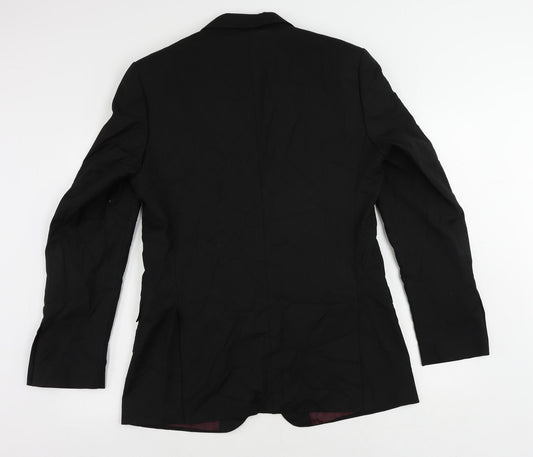 Marks and Spencer Mens Black Polyester Jacket Suit Jacket Size 40 Regular