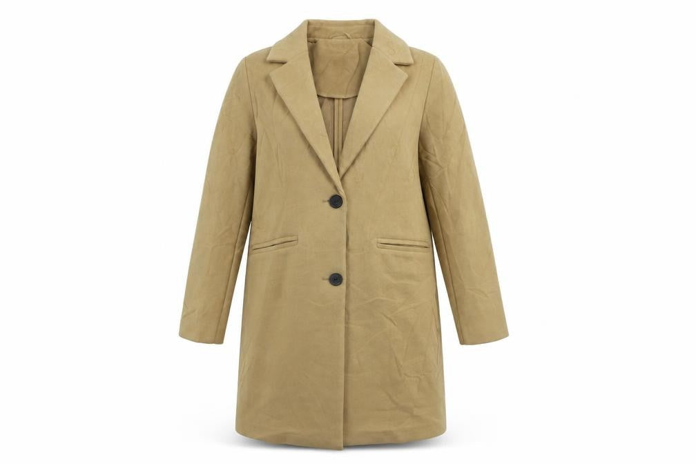 Marks & Spencer Womens Beige Overcoat Coat Size 10 Button