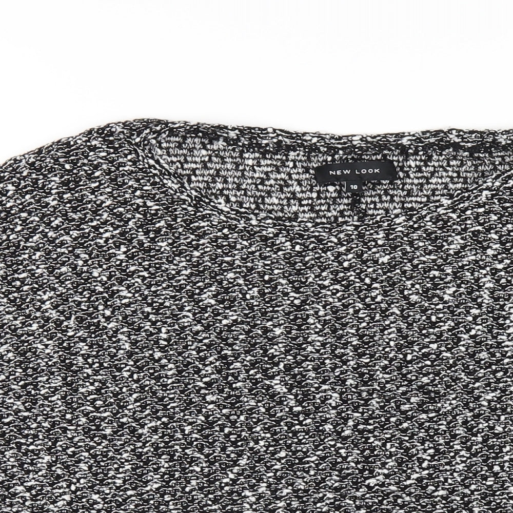 New Look Womens Black Round Neck Polyester Pullover Jumper Size 10