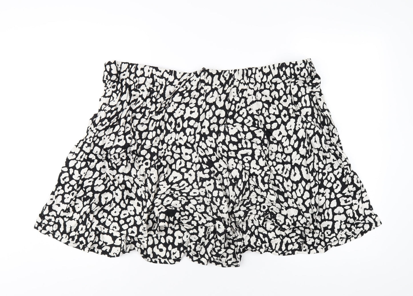 Simply Be Womens Black Geometric Vinyl Basic Shorts Size 24 Regular Pull On