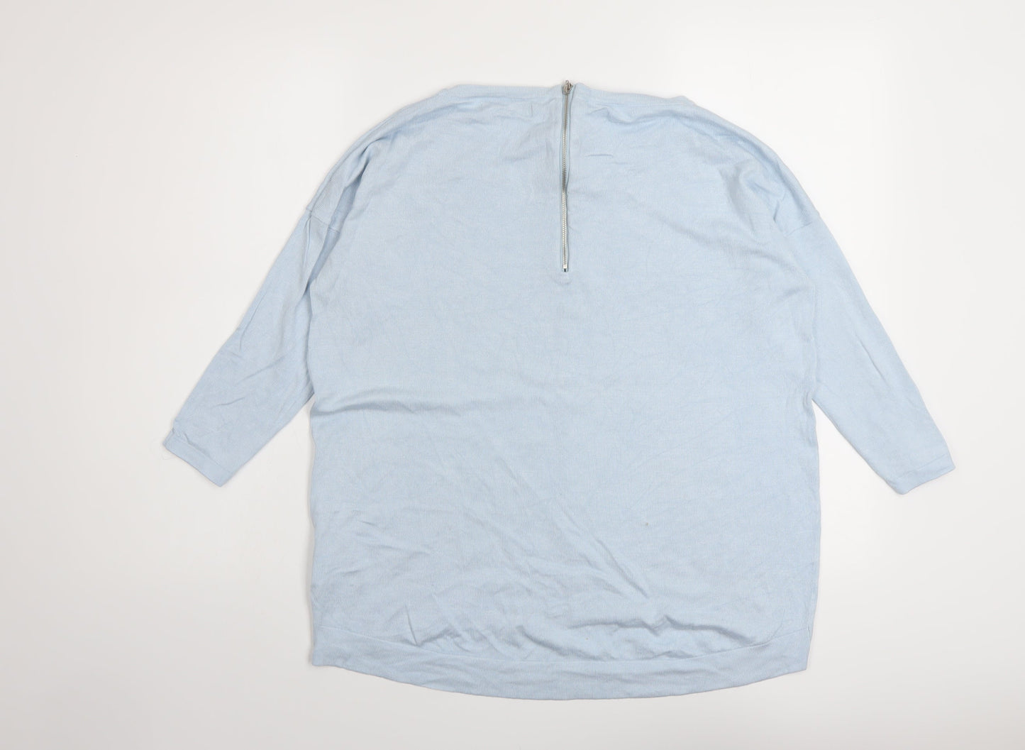 Mohito Womens Blue Boat Neck Viscose Pullover Jumper Size M