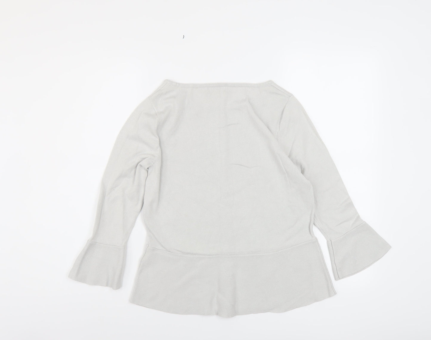 Monsoon Womens Grey Round Neck Viscose Pullover Jumper Size 10
