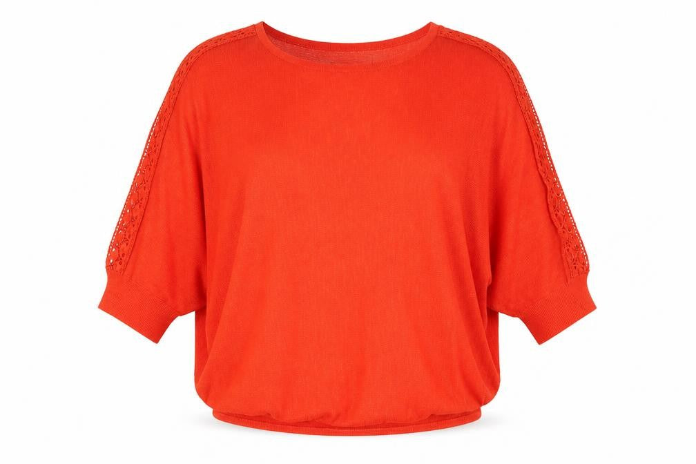 Phase Eight Womens Red Boat Neck Linen Pullover Jumper Size M
