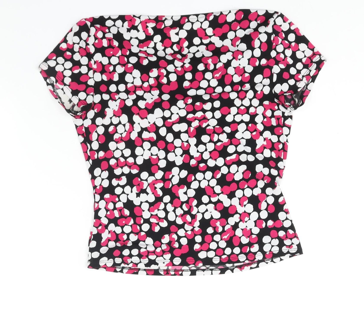 Precis Womens Multicoloured Geometric Polyester Basic Blouse Size XS Cowl Neck