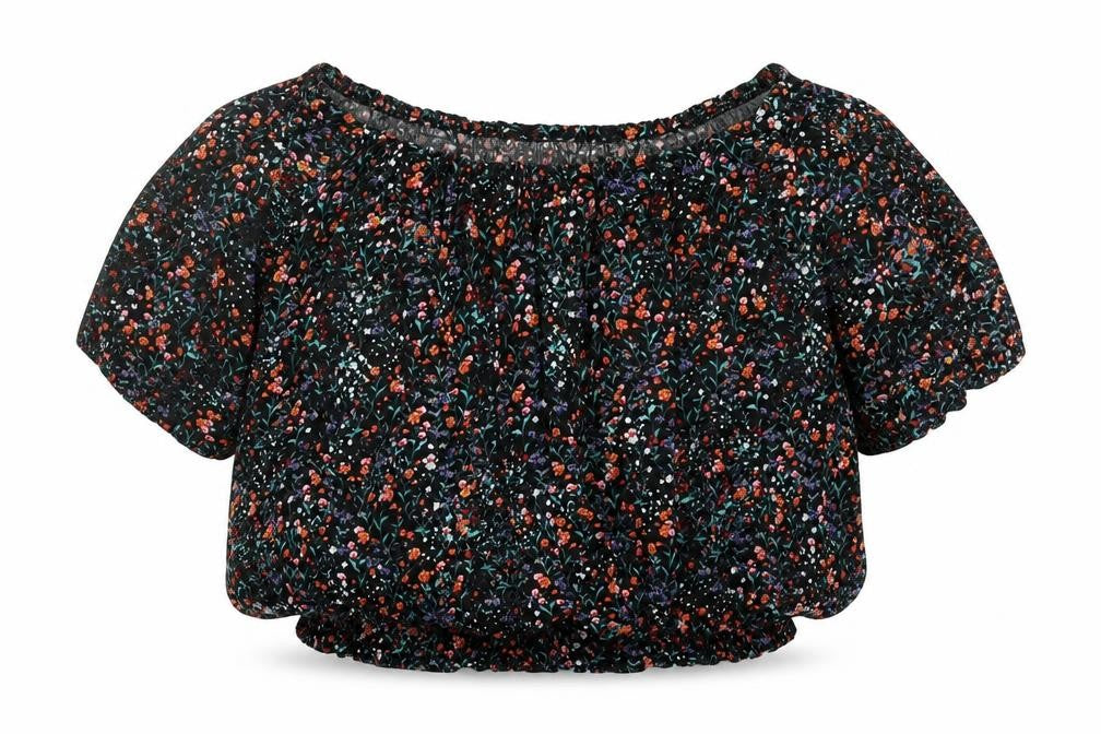 Weekday Womens Multicoloured Floral Viscose Basic Blouse Size XS Boat Neck