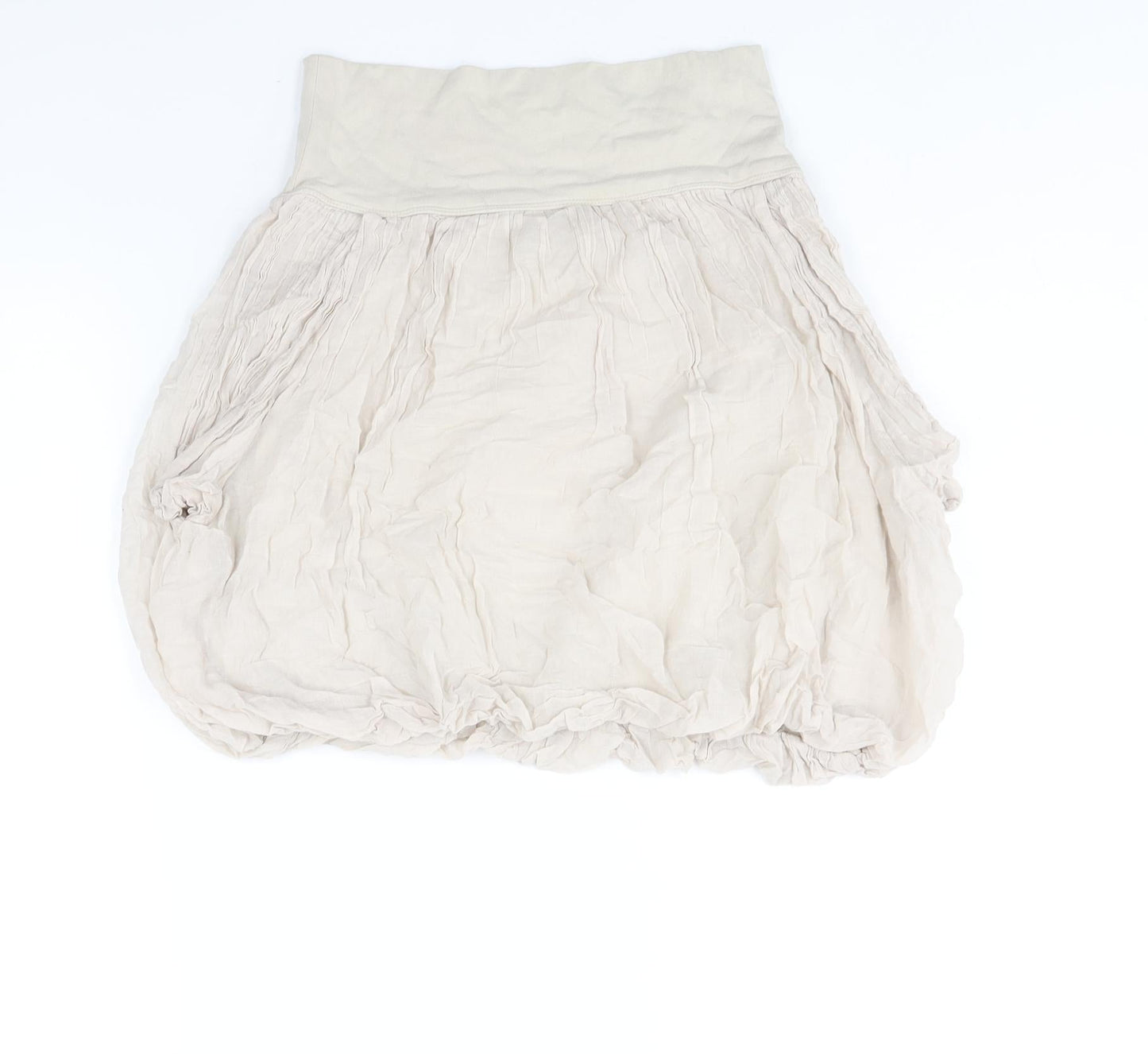 Zara Womens Beige Polyester A-Line Skirt Size S - Mushroom