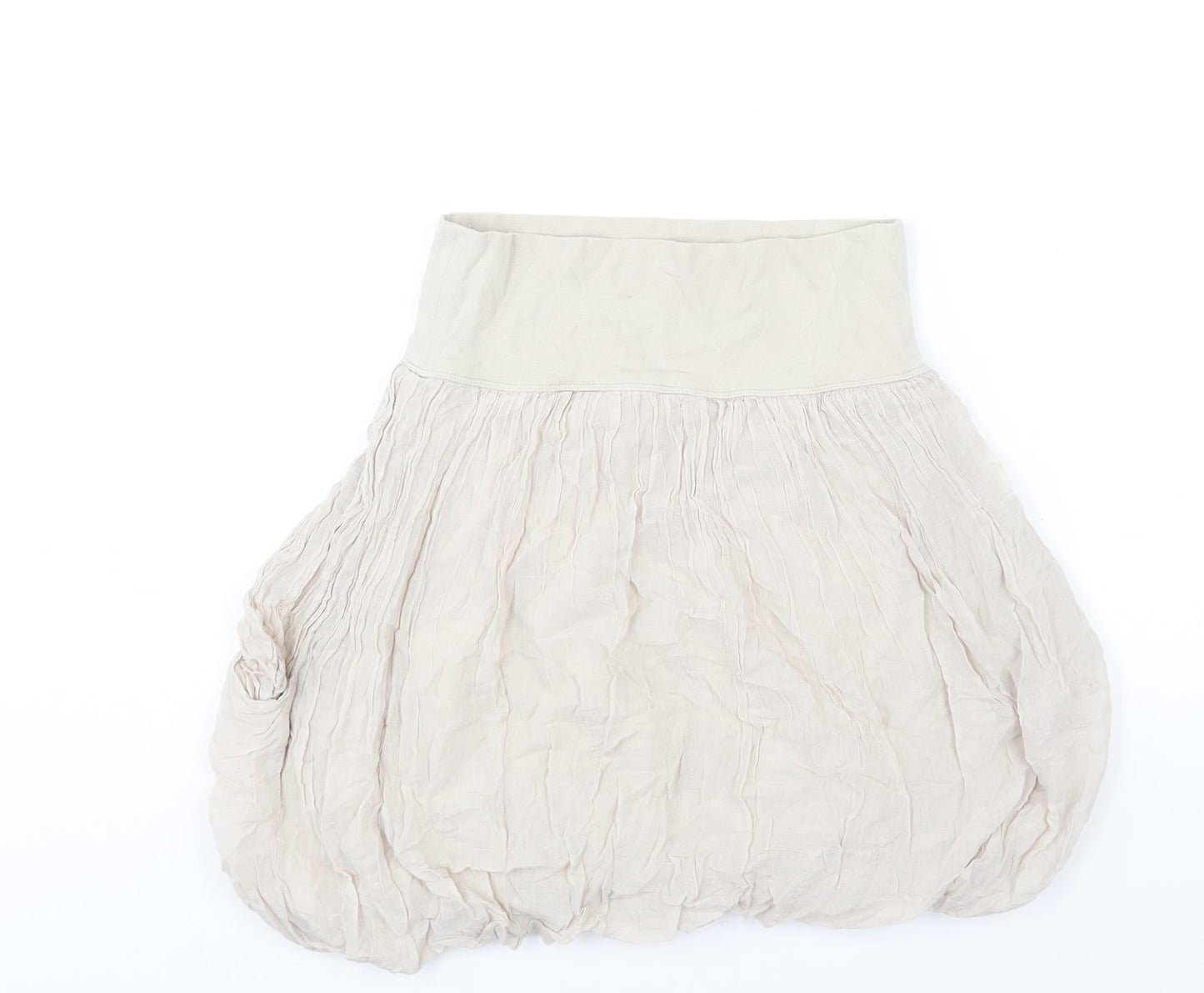 Zara Womens Beige Polyester A-Line Skirt Size S - Mushroom