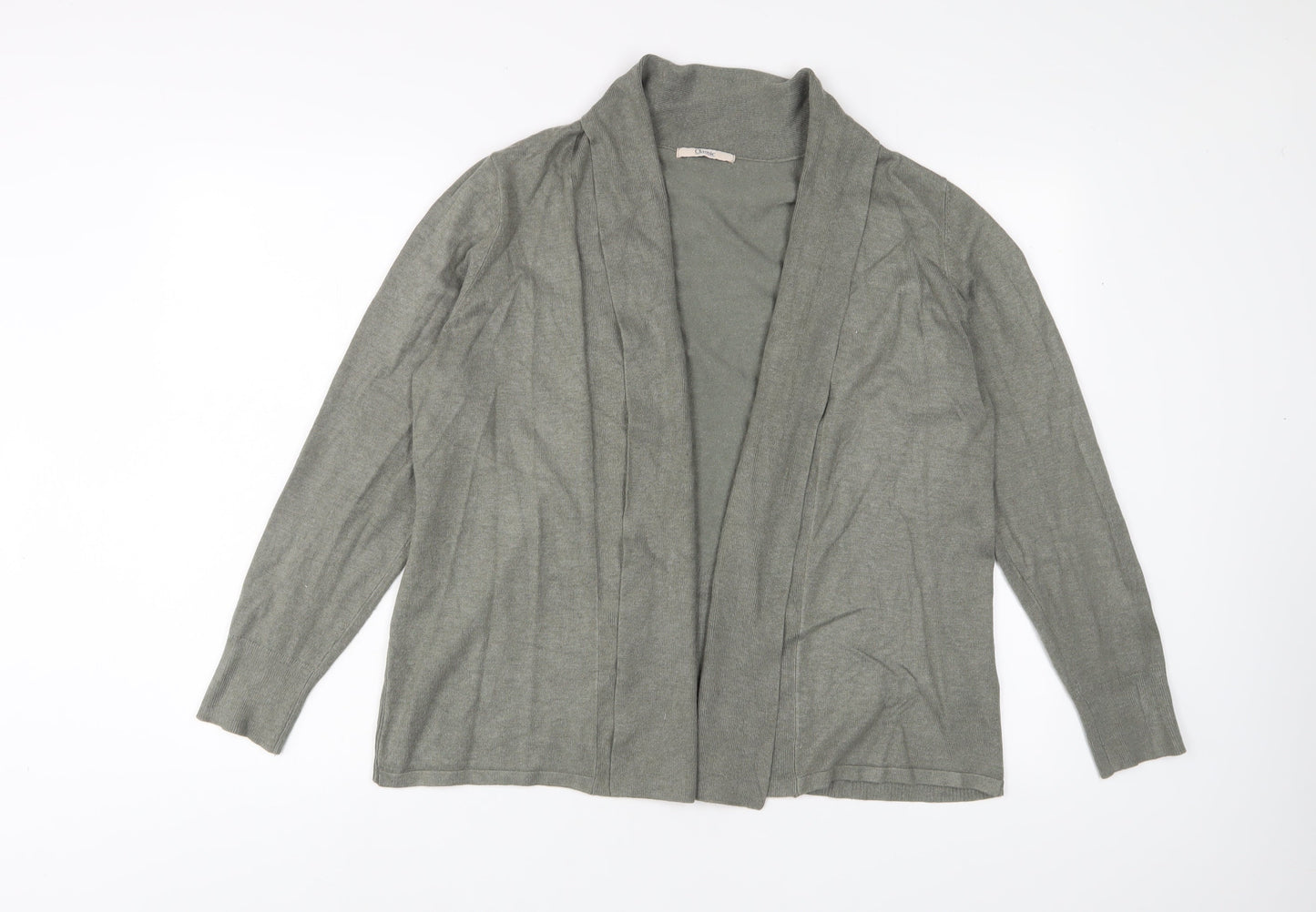 Classic Womens Green V-Neck Viscose Cardigan Jumper Size 18 - Open