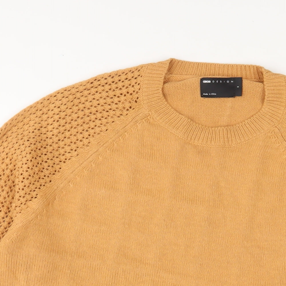 ASOS Womens Brown Round Neck Acrylic Pullover Jumper Size S