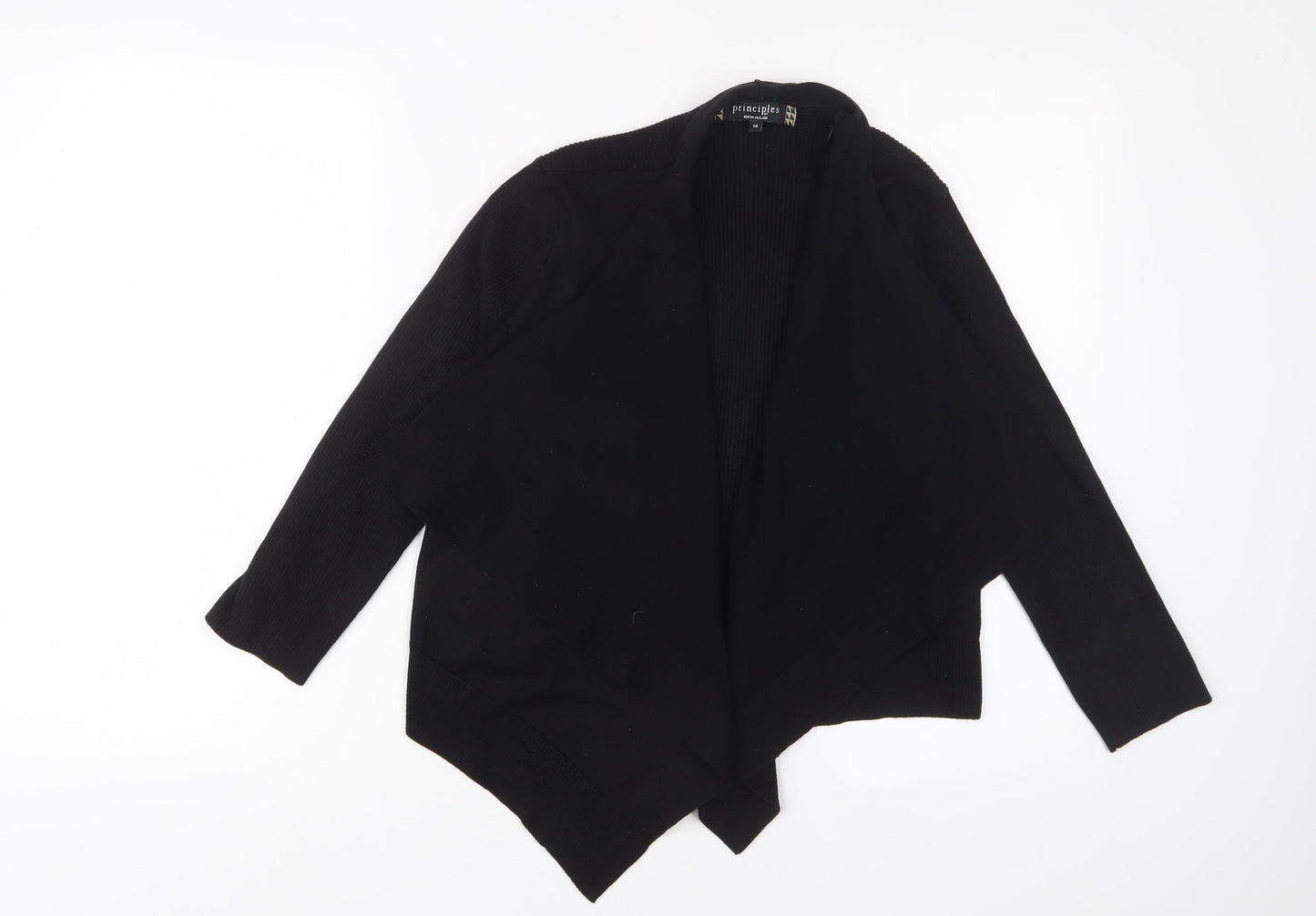 Principles Womens Black V-Neck Acrylic Cardigan Jumper Size 14 - Open