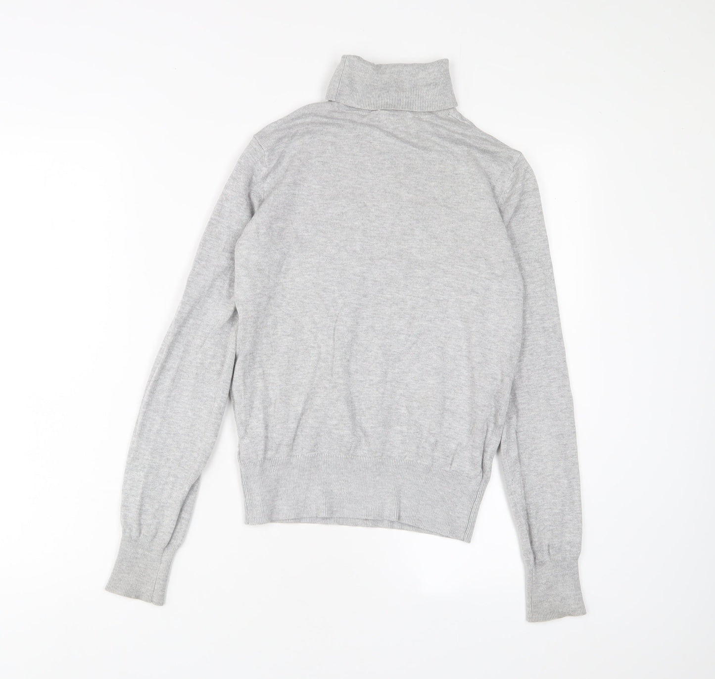 H&M Womens Grey Roll Neck Viscose Pullover Jumper Size XS