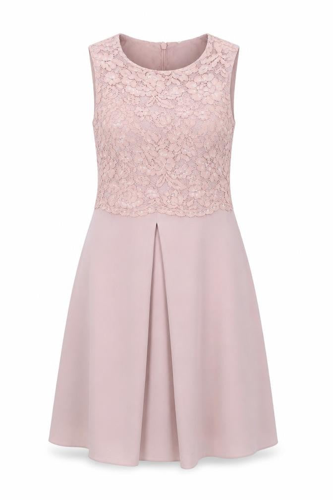 Miss Selfridge Womens Pink Floral Polyester A-Line Size 6 Round Neck Zip