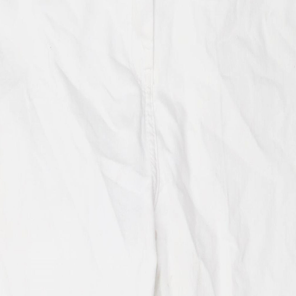 Papaya Womens White Cotton Skinny Jeans Size 18 L27 in Regular Zip