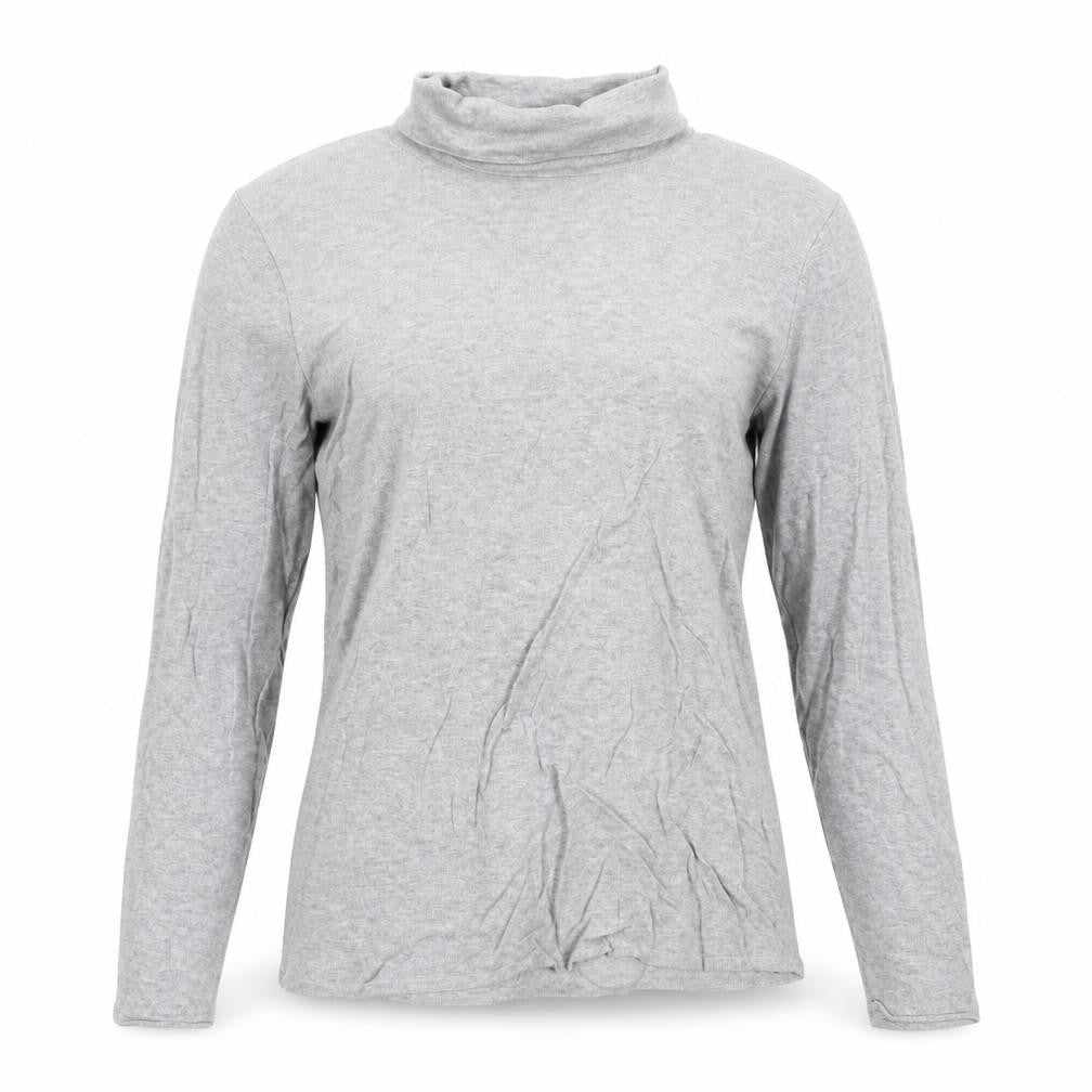 Marks and Spencer Womens Grey Roll Neck Cotton Pullover Jumper Size 12