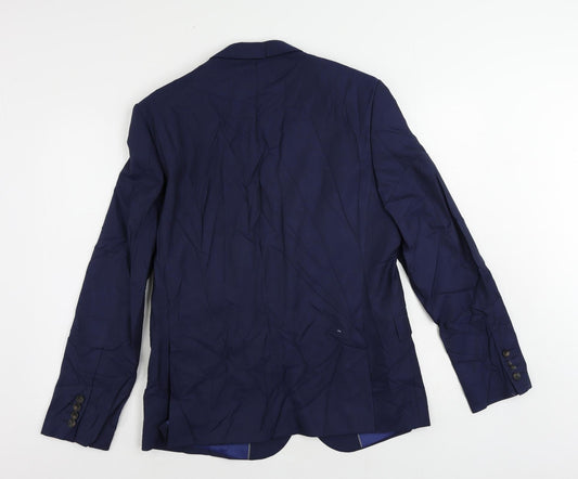 Marks and Spencer Mens Blue Polyester Jacket Suit Jacket Size 42 Regular