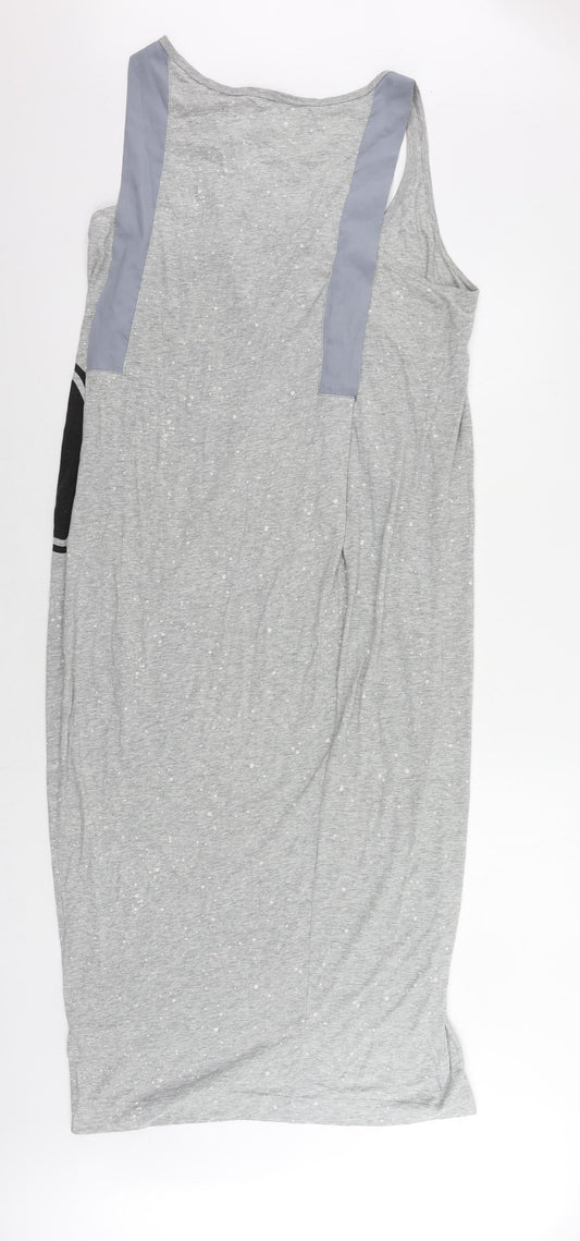 G-Star Raw Womens Grey Cotton Tank Dress Size L Scoop Neck Pullover