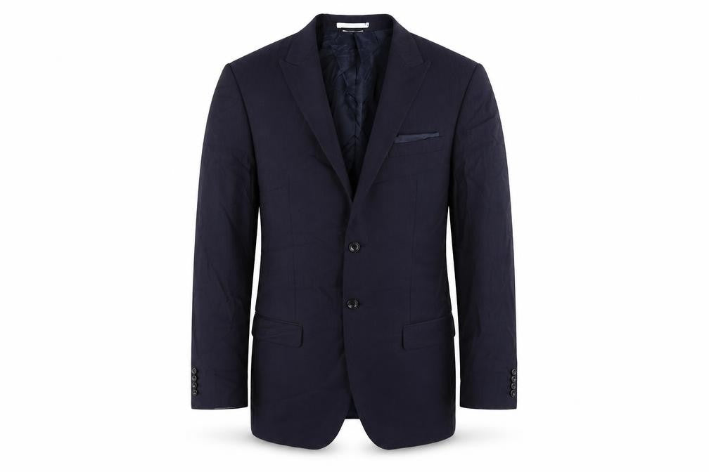 Marks and Spencer Mens Blue Striped Polyester Jacket Suit Jacket Size 40 Regular