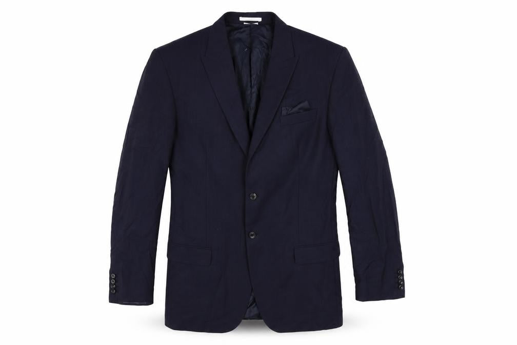 Marks and Spencer Mens Blue Striped Polyester Jacket Suit Jacket Size 44 Regular