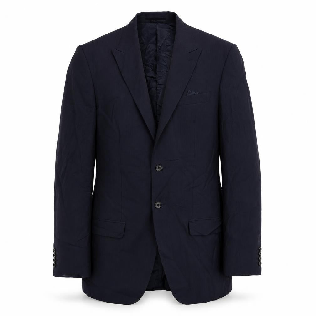 Marks and Spencer Mens Blue Striped Polyester Jacket Suit Jacket Size 38 Regular