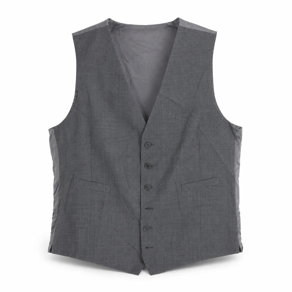 Marks and Spencer Mens Grey Polyester Jacket Suit Waistcoat Size 44 Regular