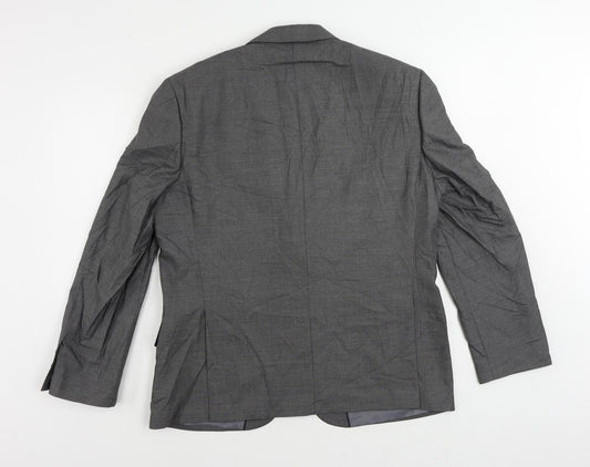 Marks and Spencer Mens Grey Polyester Jacket Suit Jacket Size 42 Regular