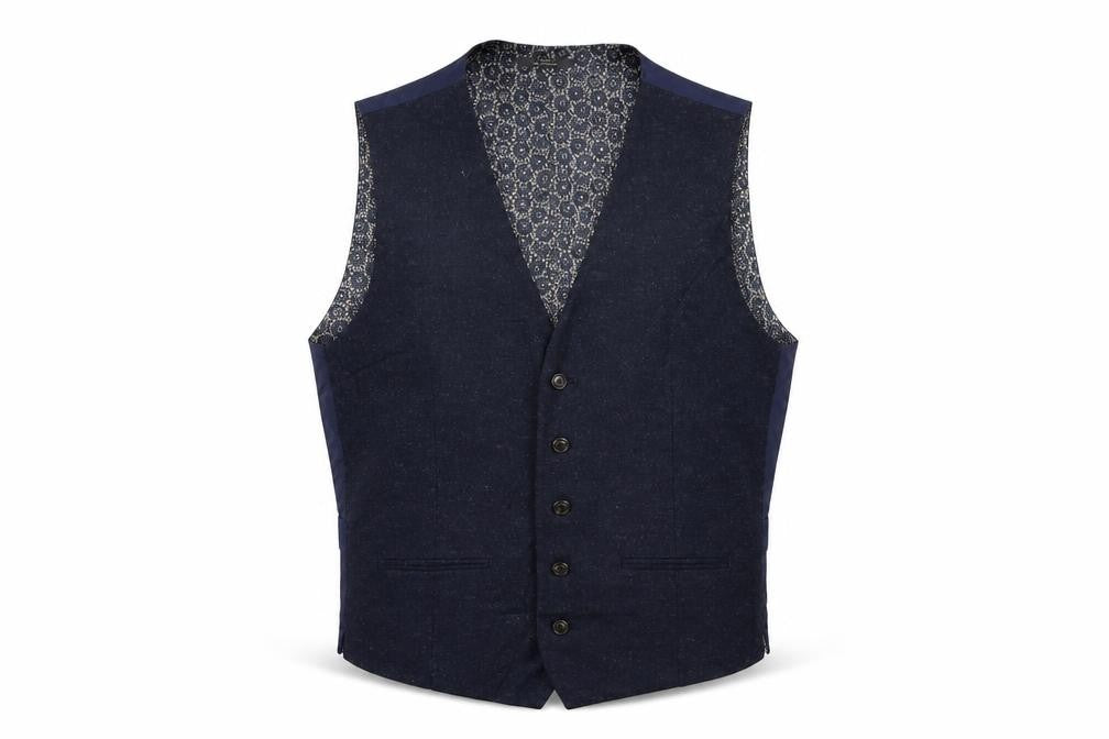 Marks and Spencer Mens Blue Wool Jacket Suit Waistcoat Size 36 Regular