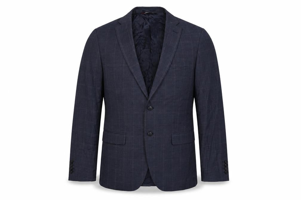 Marks and Spencer Mens Blue Check Wool Jacket Suit Jacket Size 42 Regular
