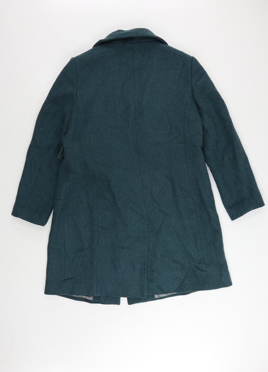 CC Womens Green Overcoat Coat Size 14 Snap