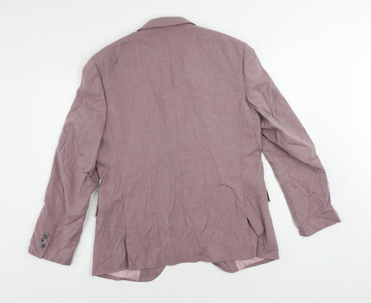Marks and Spencer Mens Purple Polyester Jacket Suit Jacket Size 40 Regular