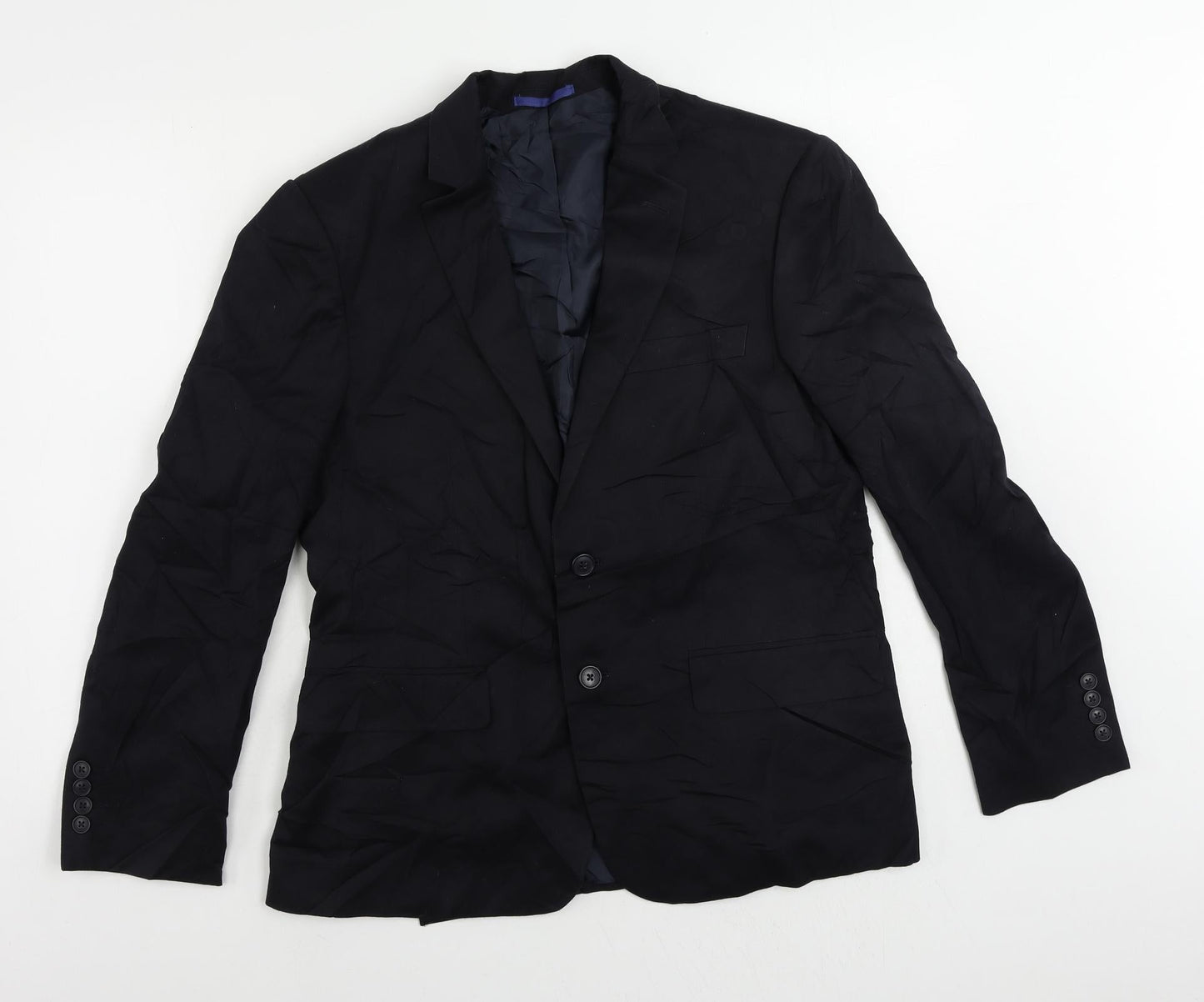 Marks and Spencer Mens Black Polyester Jacket Suit Jacket Size 40 Regular