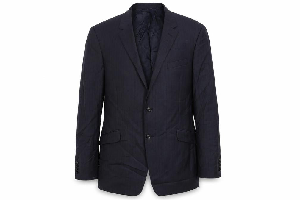 Marks and Spencer Mens Blue Striped Polyacrylate Fibre Jacket Suit Jacket Size 44 Regular