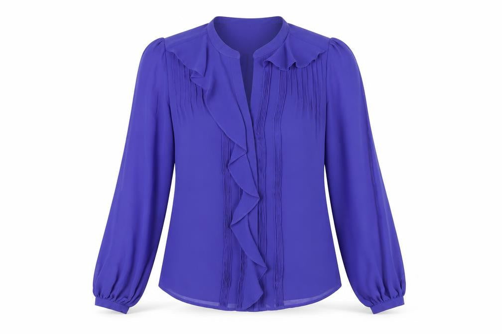 Oasis Womens Blue Polyester Basic Button-Up Size 8 V-Neck