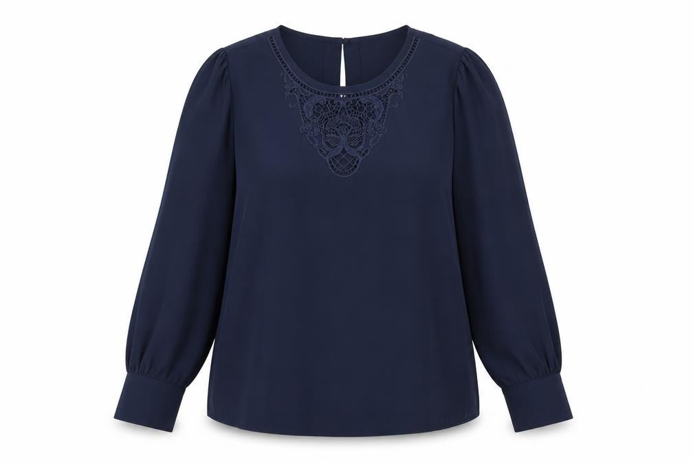 Marks and Spencer Womens Blue Polyester Basic T-Shirt Size 14 Round Neck