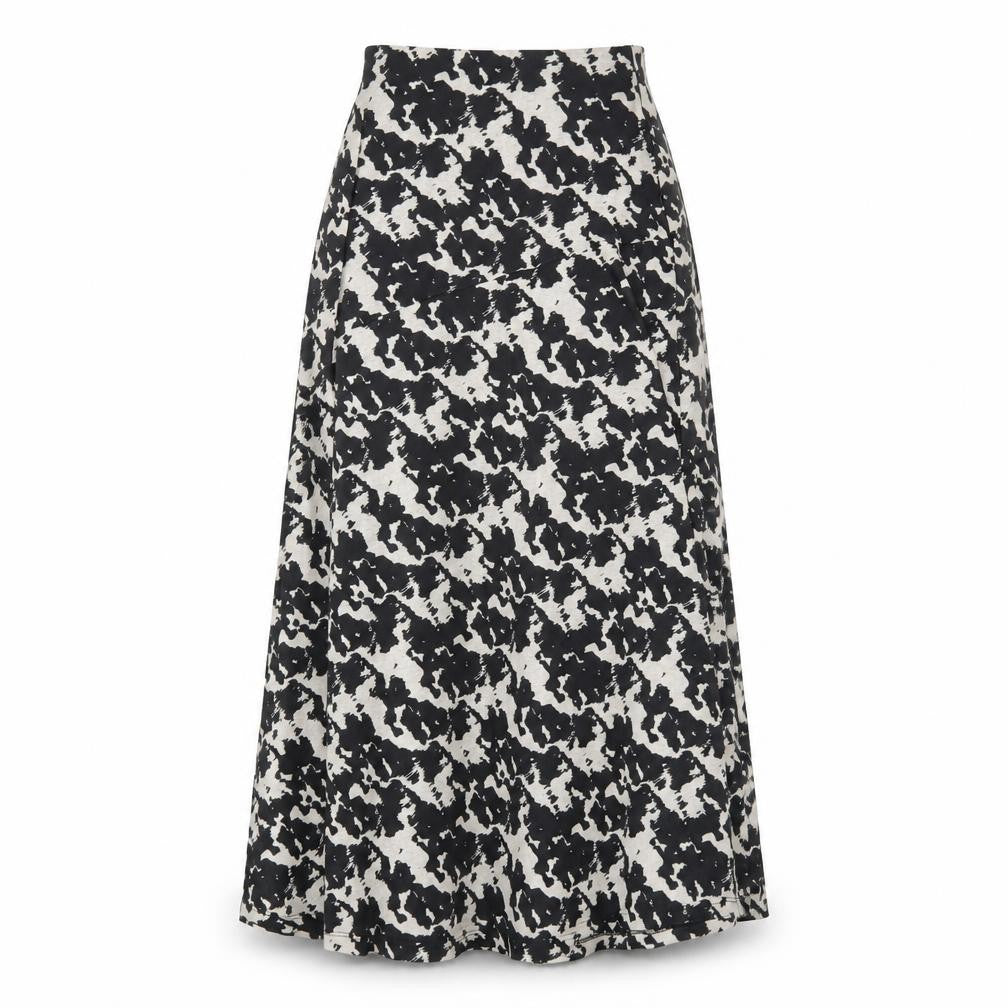 Marks and Spencer Womens Black Geometric Polyester A-Line Skirt Size 8