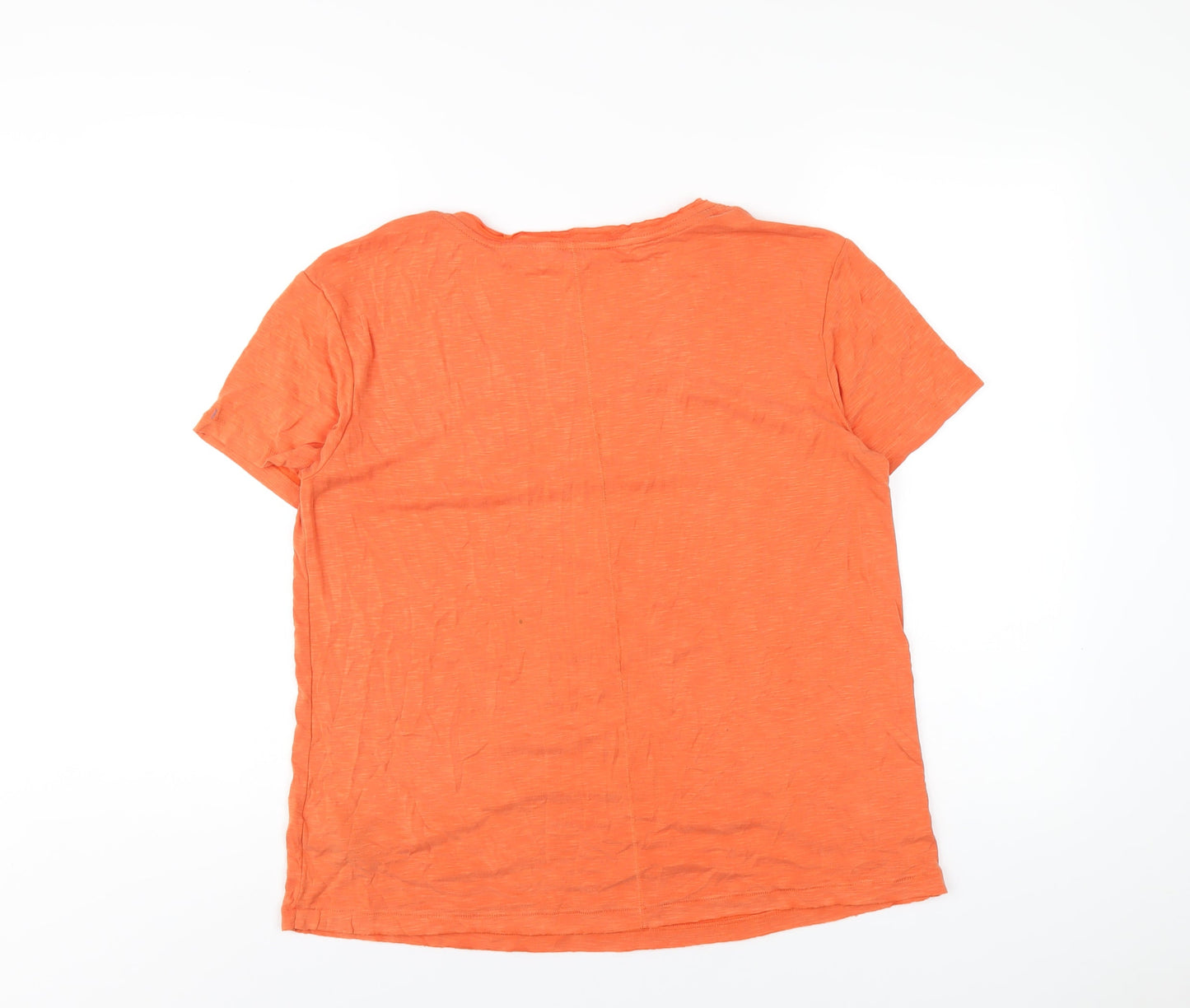 Per Una Womens Orange Modal Basic T-Shirt Size 14 Scoop Neck