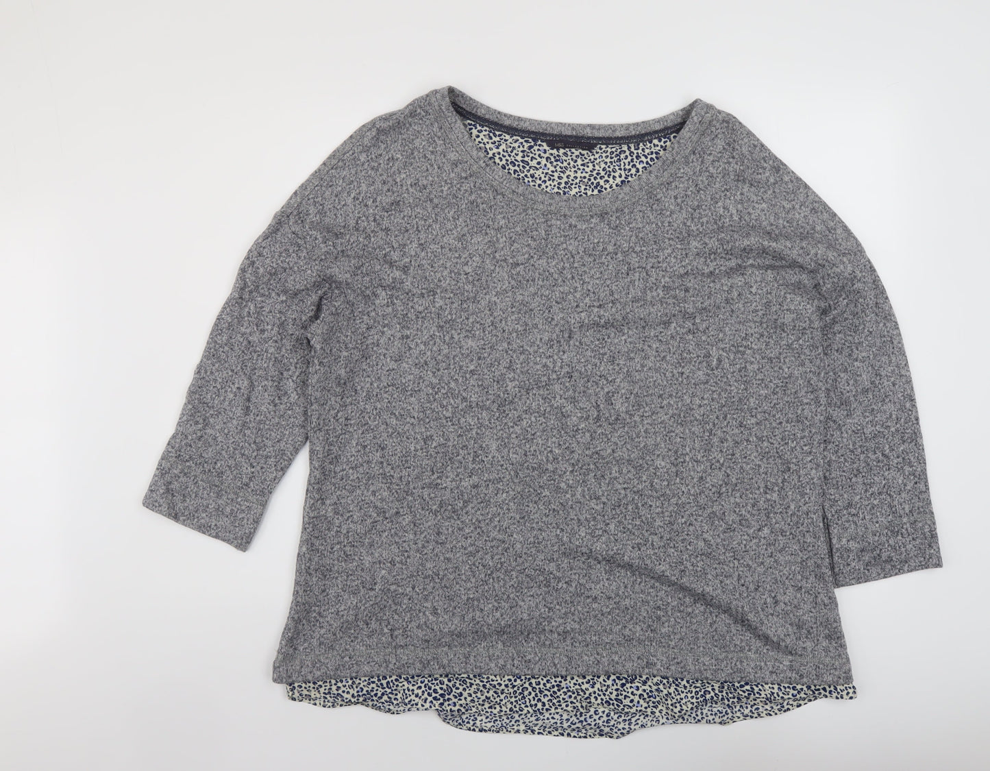 Marks and Spencer Womens Grey Round Neck Cotton Pullover Jumper Size 20