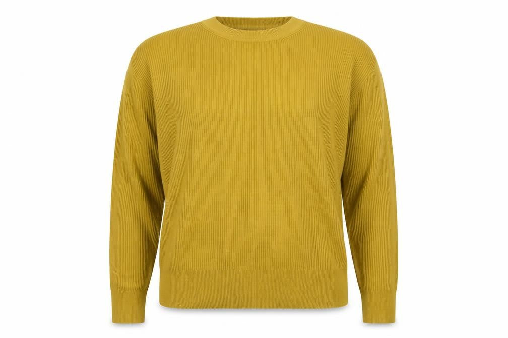 Marks and Spencer Womens Yellow Crew Neck Viscose Pullover Jumper Size 20