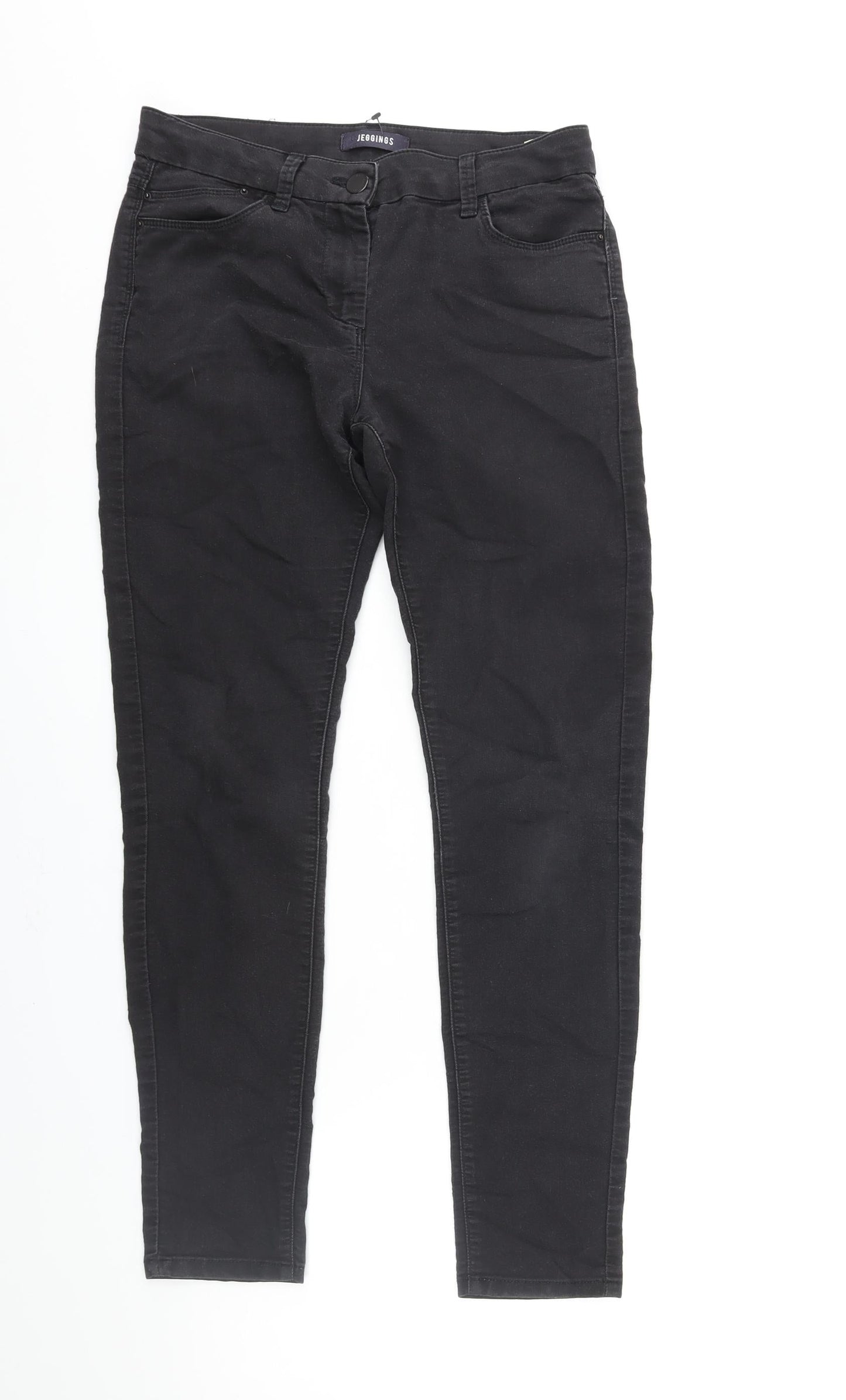 Marks and Spencer Womens Black Cotton Skinny Jeans Size 8 L27 in Regular Zip