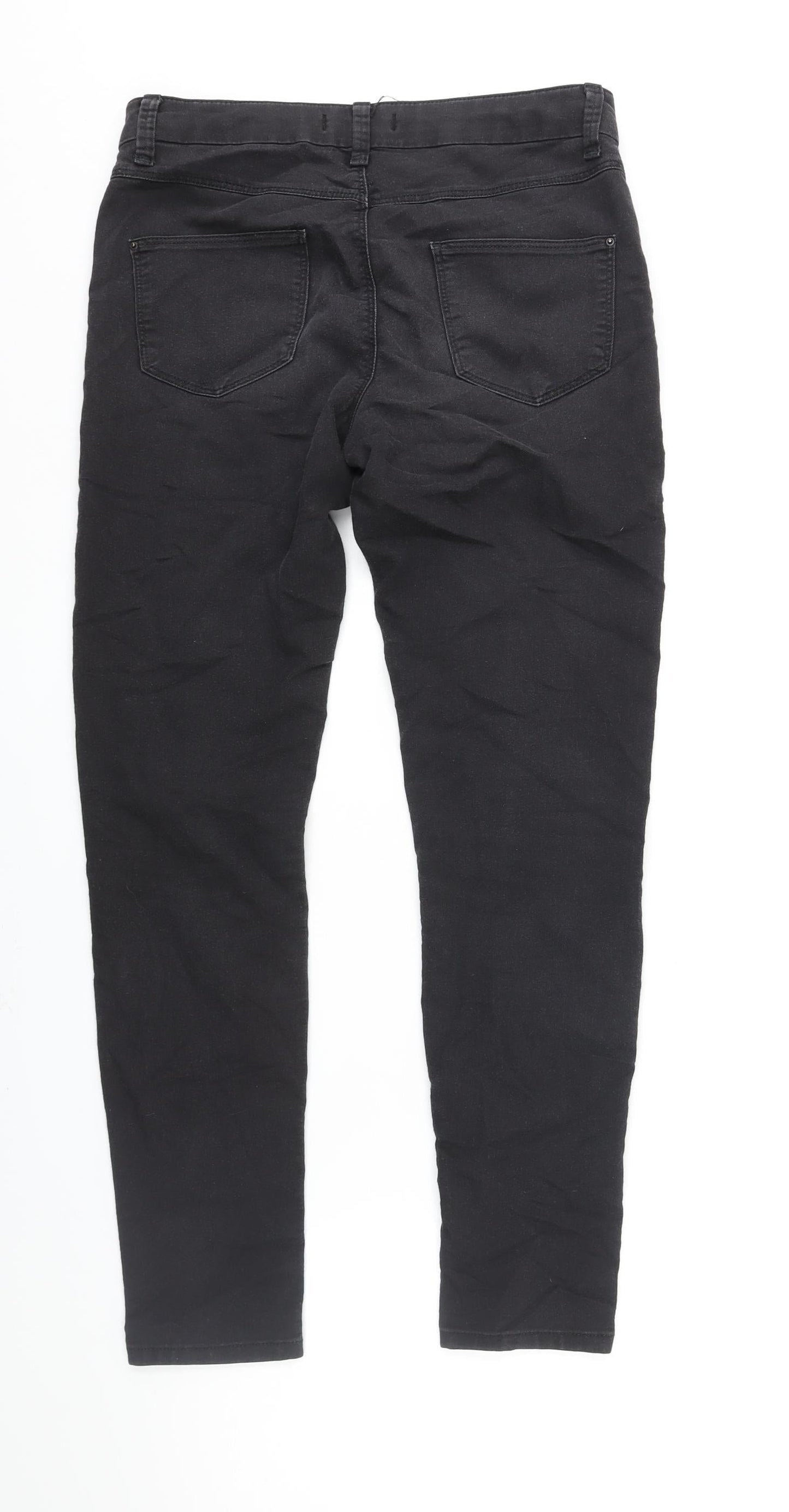 Marks and Spencer Womens Black Cotton Skinny Jeans Size 8 L27 in Regular Zip