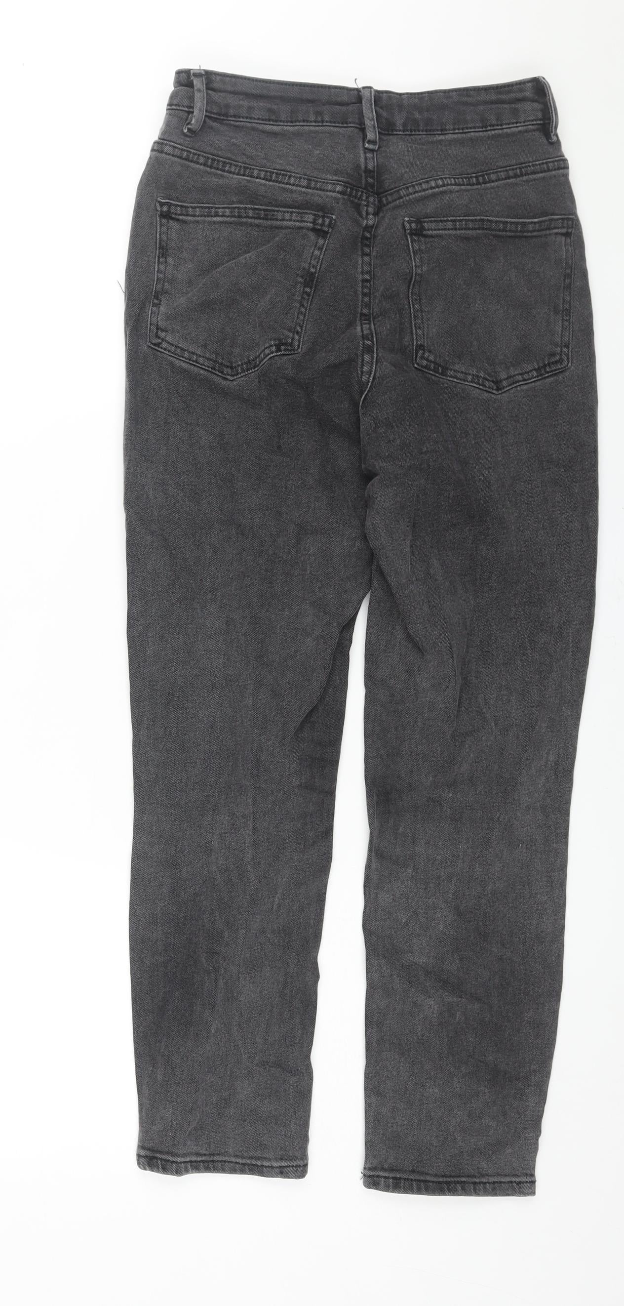 ASOS Womens Grey Cotton Mom Jeans Size 26 in L30 in Regular Zip