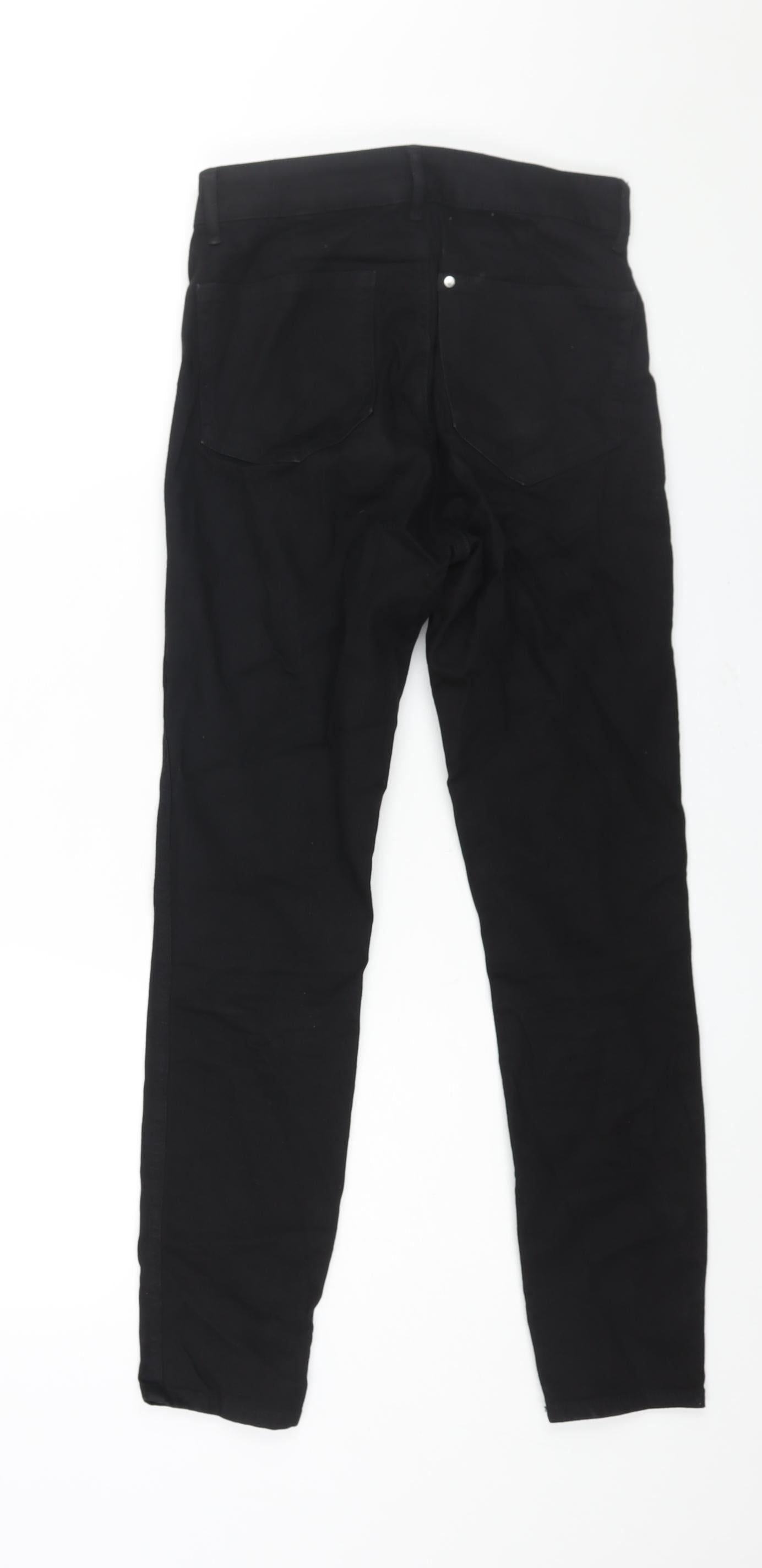 H&M Womens Black Cotton Skinny Jeans Size 6 L26 in Regular Zip