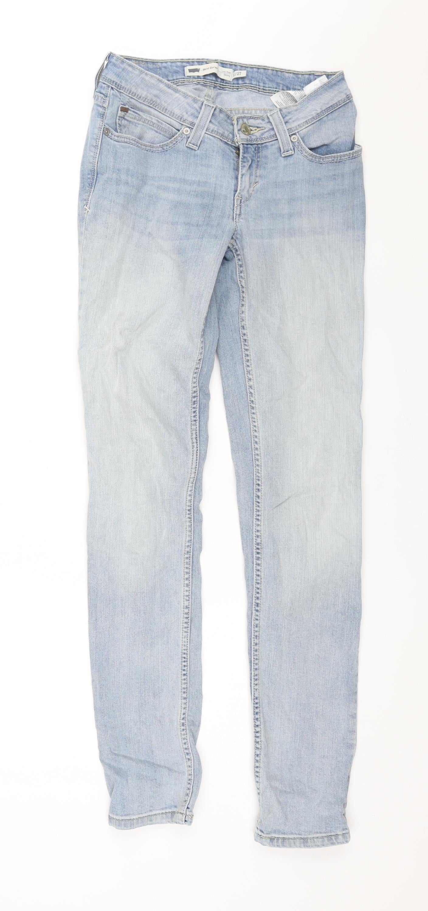 Levi's Womens Blue Cotton Skinny Jeans Size 27 in L32 in Regular Zip