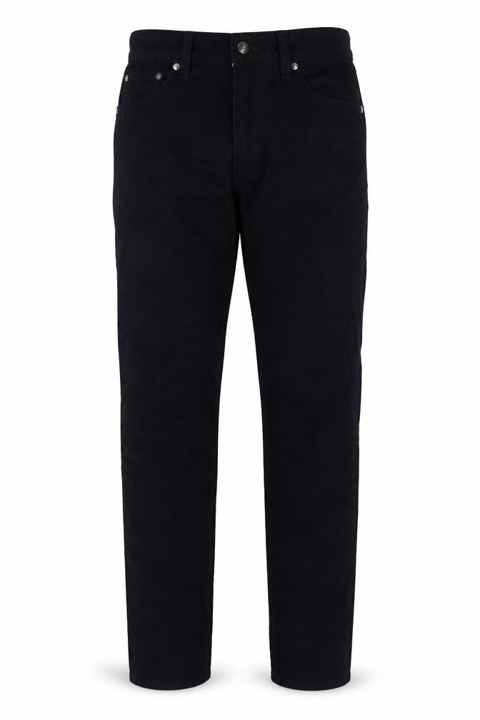 Marks and Spencer Mens Blue Cotton Trousers Size 30 in L33 in Slim Zip