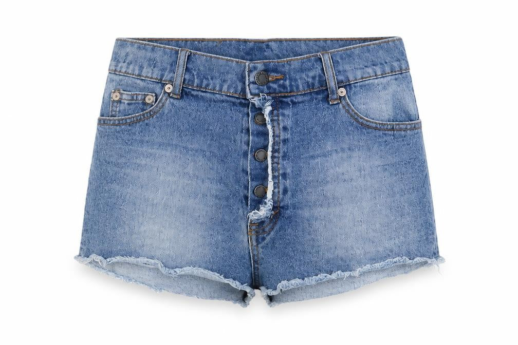 Cheap Monday Womens Blue Cotton Basic Shorts Size 29 in Regular Button